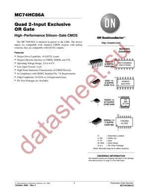 MC74HC86AD datasheet  